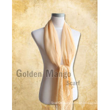 Plain color embroidery silk fashion shawls